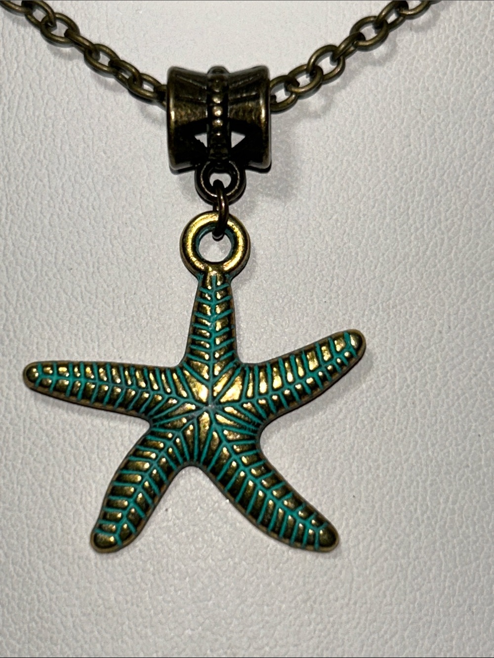 New Artisan Handmade Solid Bronze Antique Finish Ocean Theme Charm Necklace